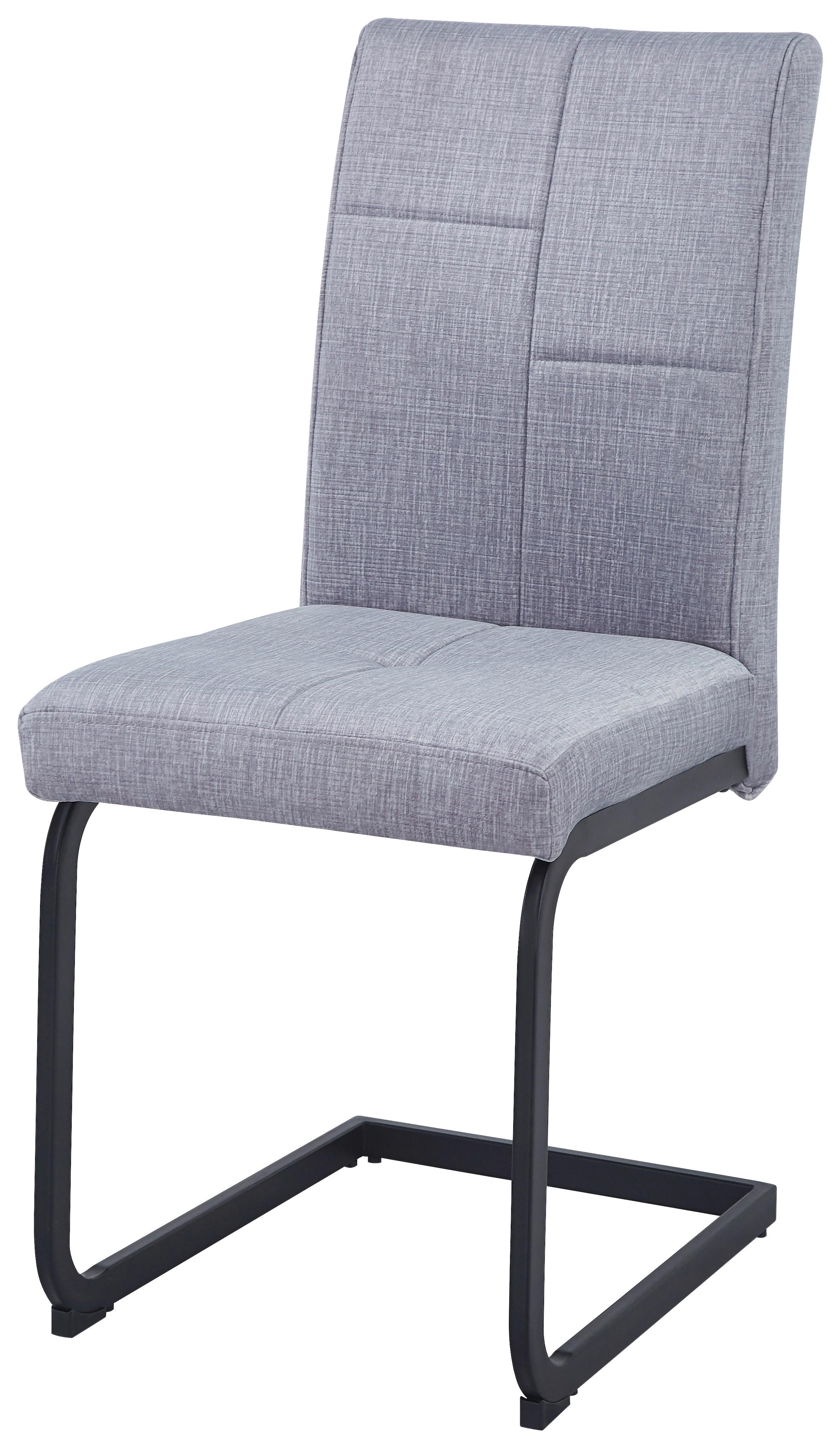 Schwingstuhl Tilos Samt Hellgrau, B: 41 Cm - Hellgrau/Schwarz, KONVENTIONELL, Textil/Metall (41/98/55cm) - MID.YOU