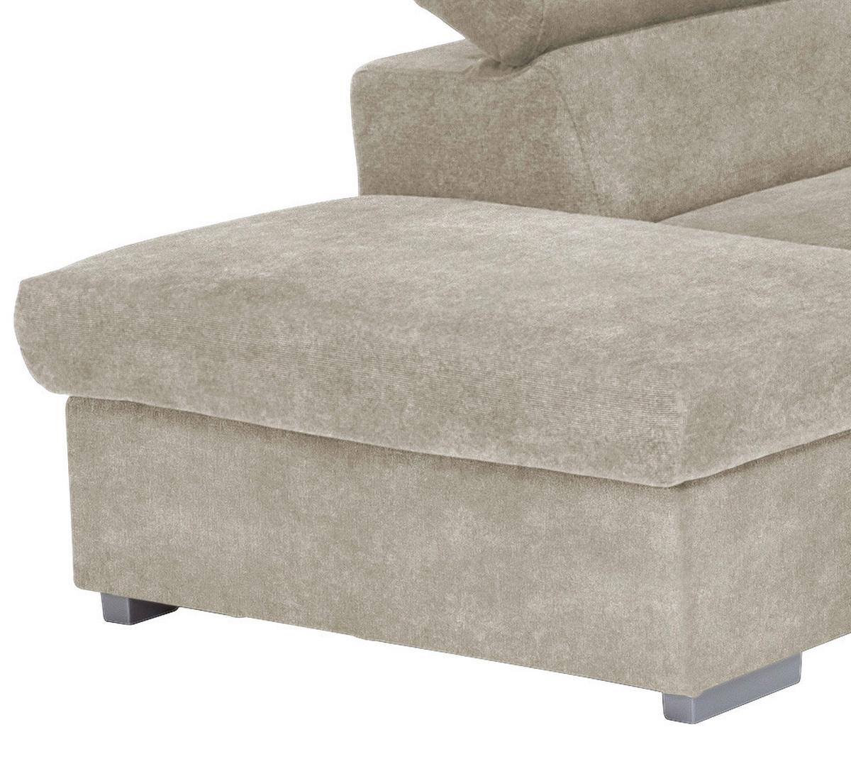 Ecksofa mit Schlaffunktion + Bettkasten Milla, Webstoff - Platinfarben, Basics, Holz/Textil (217/252cm) - MID.YOU