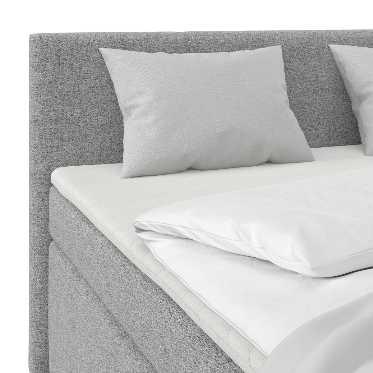 Boxspringbett Mira I Nordic, Lf: 160x200 Cm - Alufarben/Grau, Basics, Textil (160/200cm)