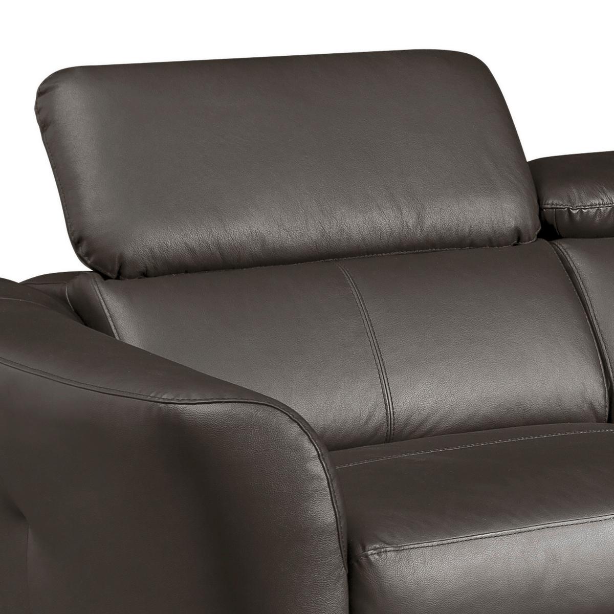 Ecksofa Berne Dunkelbraun S: 261x183 Cm - Dunkelbraun/Schwarz, Design, Leder/Textil (261/183cm) - Livetastic