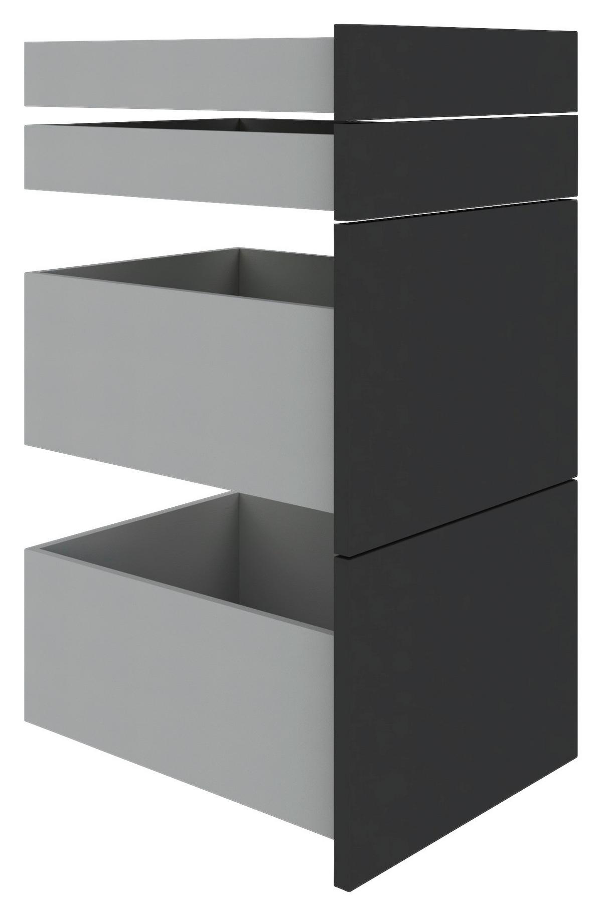 Schubladeneinsatz Unit Anthrazit B: 45,3 cm 4 Fächer - Anthrazit, MODERN, Holzwerkstoff (45,3/83/47cm) - Ondega