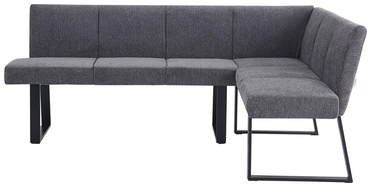 Eckbank Anthrazit/Metallbeine Terri 190x150cm - Anthrazit/Schwarz, MODERN, Textil/Metall (190/150cm) - MID.YOU