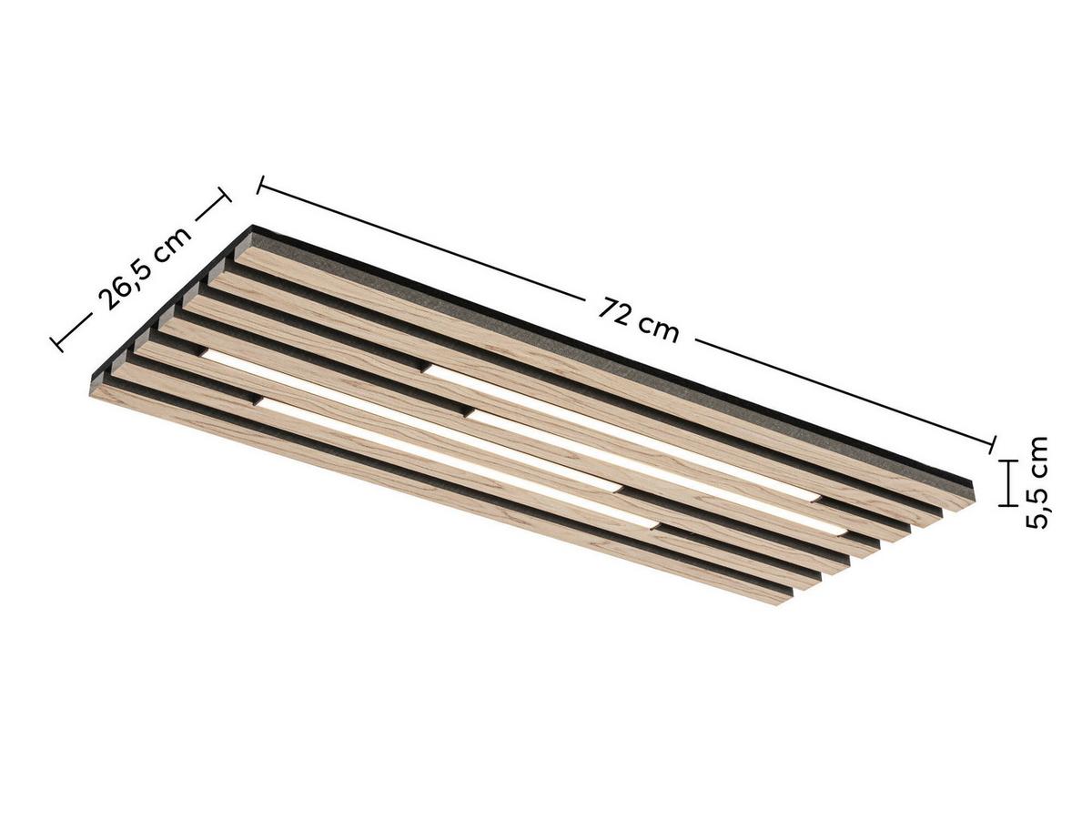 STROPNÍ LED SVÍTIDLO PANI - černá/barvy dubu, Moderní, kov/kompozitní dřevo (72/26,5/5,5cm) - Mömax