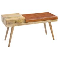 Lavice SALIM hnědá - hnědá, Natur, dřevo (100/52/38cm) - MID.YOU