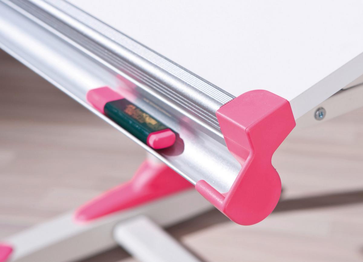 Jugendschreibtisch Neigbar B 66cm H 84cm Weiß, Grün - Pink/Weiß, KONVENTIONELL, Holzwerkstoff/Metall (100/66/69-84cm) - MID.YOU