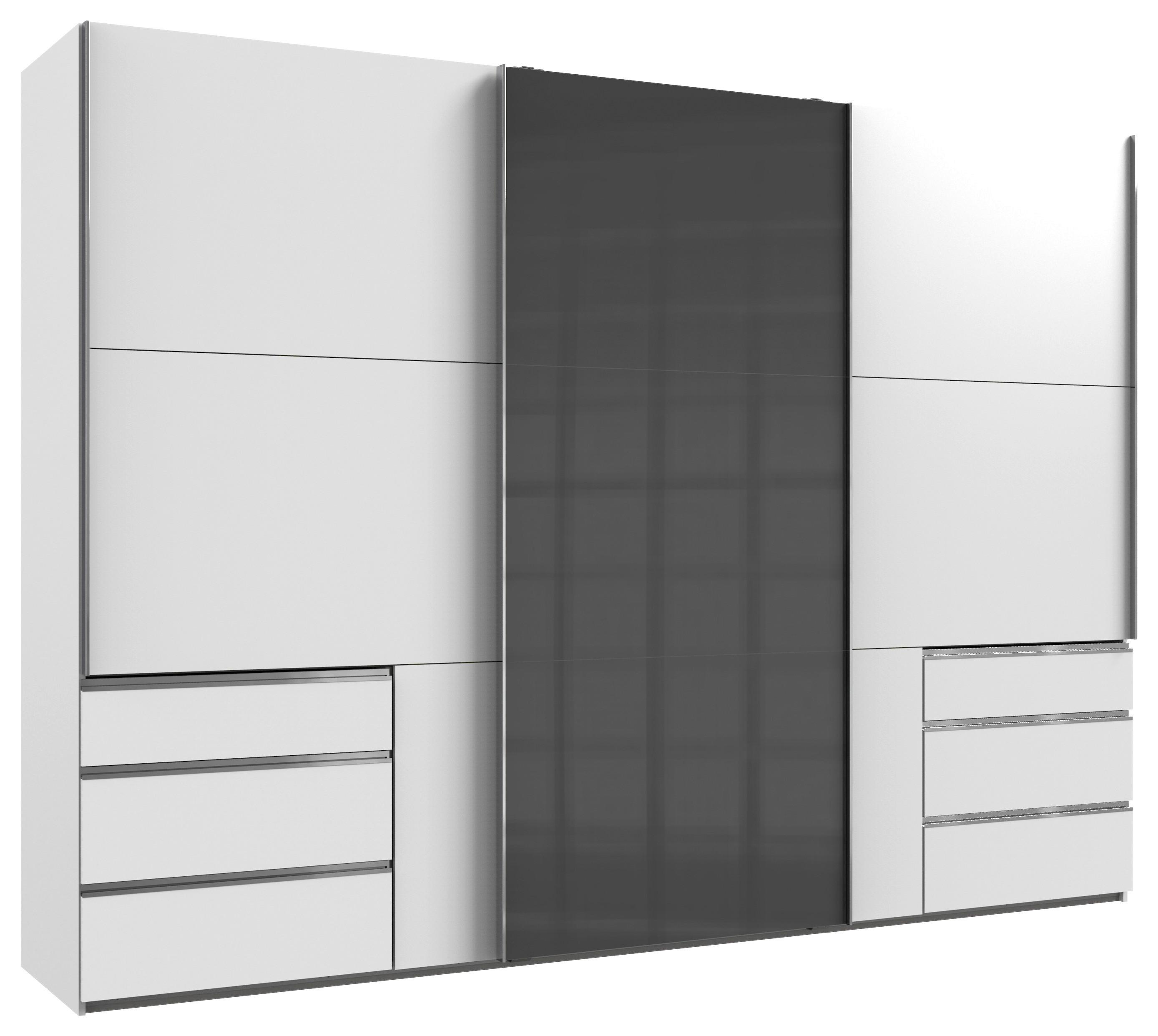Schwebetürenschrank Mit Laden B: 300 Cm Level Grau/weiß - Weiß/Grau, MODERN, Holzwerkstoff (300/216/65cm) - MID.YOU