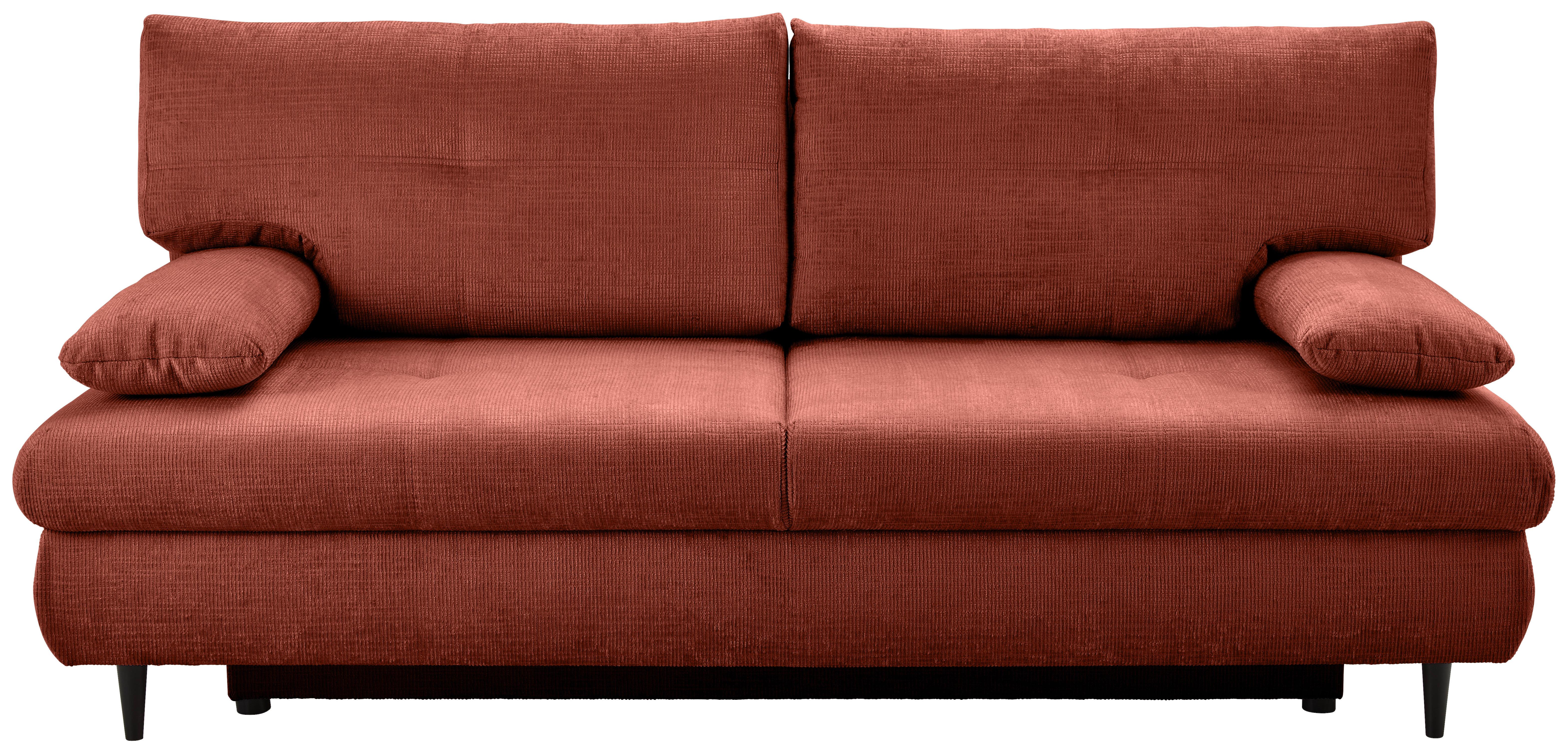 SCHLAFSOFA VIRGO - Terracotta/Schwarz, KONVENTIONELL, Textil (212/97/105cm) - MID.YOU