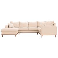 Wohnlandschaft Beata Ecru U: 170x296x167 cm - Wengefarben/Ecru, Design, Textil (170/296/167cm) - Livetastic