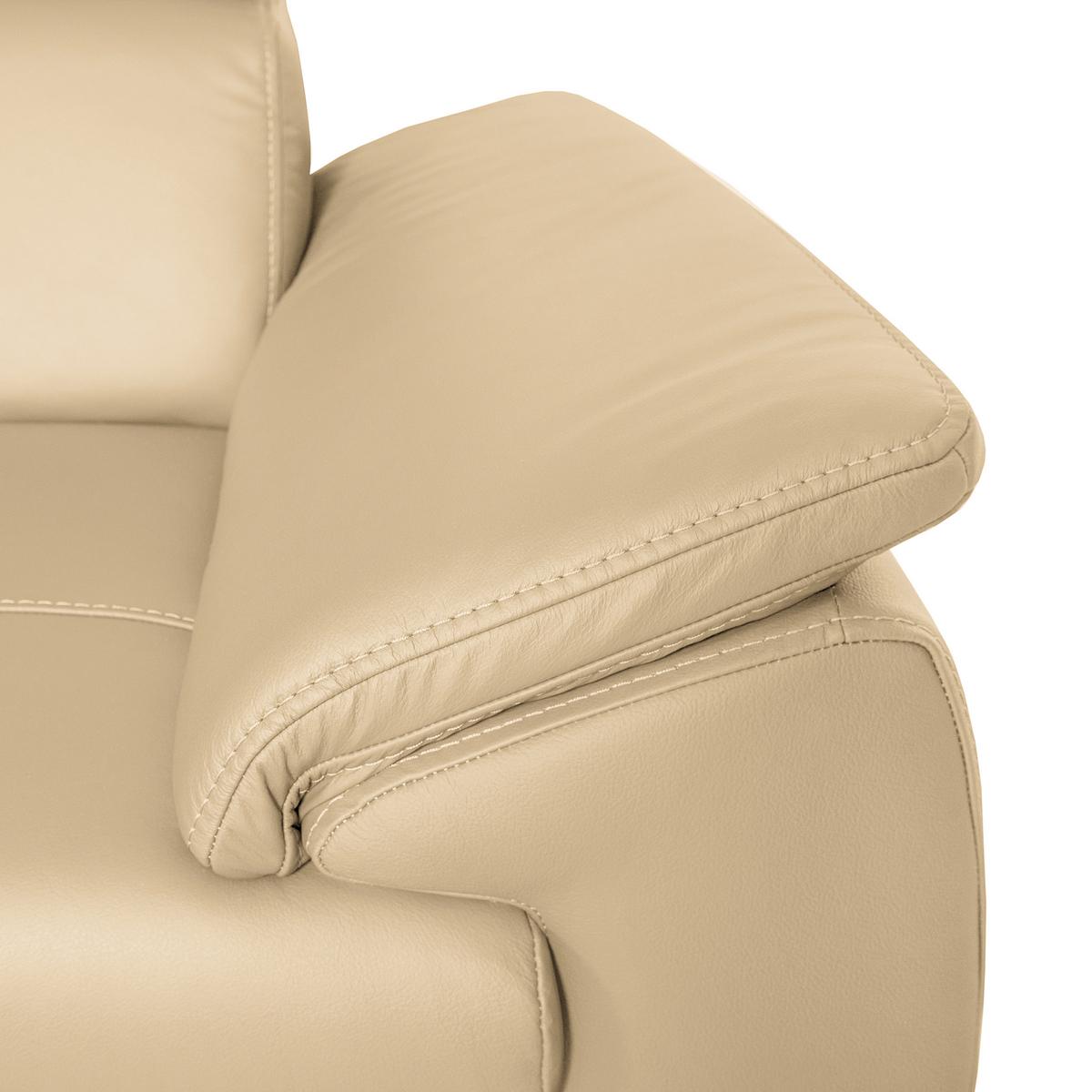 Ecksofa City Beige B: 265x265 Cm - Beige/Schwarz, Design, Leder (265/265cm) - Livetastic