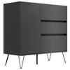 Sideboard Posseik Industrial Graphitfarben B: 99 cm - Schwarz/Graphitfarben, Design, Holzwerkstoff (99/93,6/42cm) - P & B