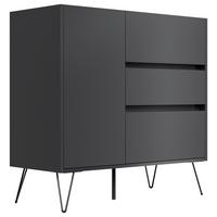 Sideboard Posseik Industrial Graphitfarben B: 99 cm - Schwarz/Graphitfarben, Design, Holzwerkstoff (99/93,6/42cm) - P & B