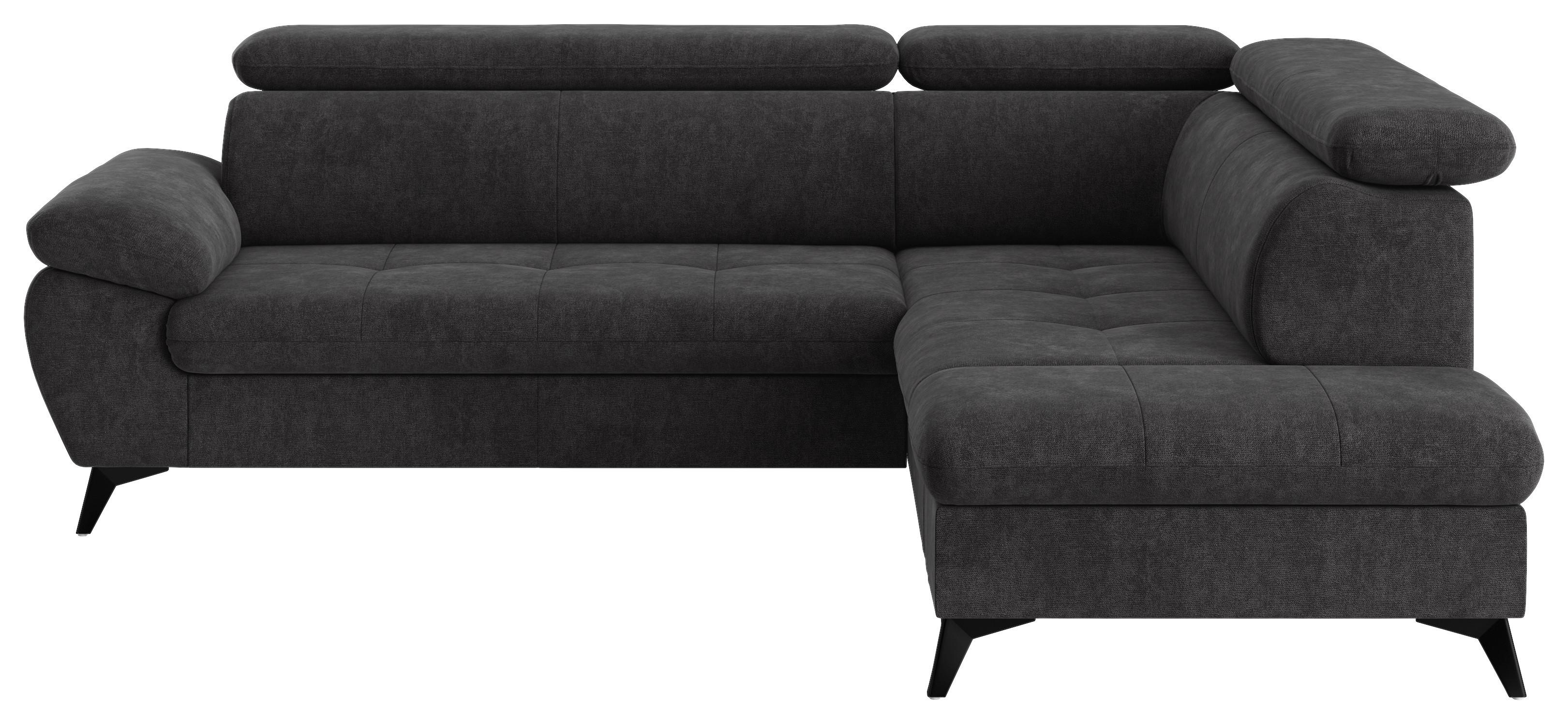 Ecksofa Mit Bettkasten Hudson 265x207 Cm Dunkelgrau - Schlammfarben/Dunkelgrau, Textil (265/207cm) - MID.YOU