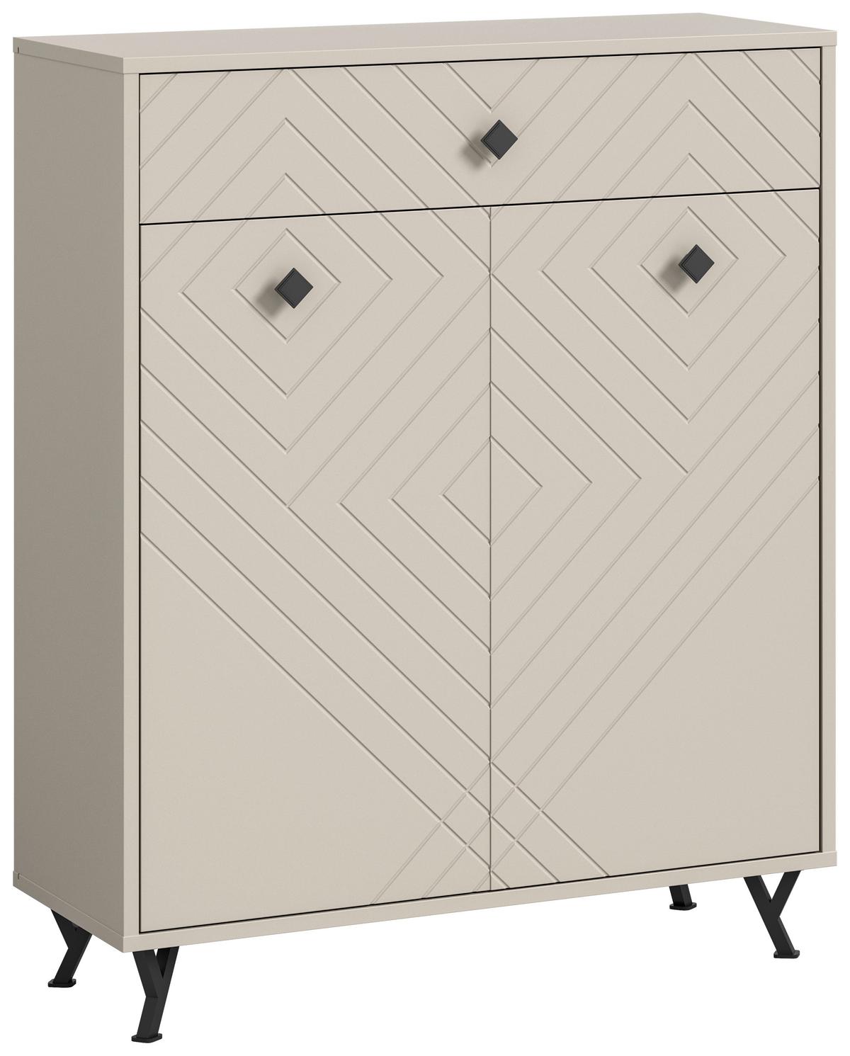 Schuhschrank Notes Sandbeige B: 80 Cm - Design, Holzwerkstoff (80/100/35cm) - MID.YOU