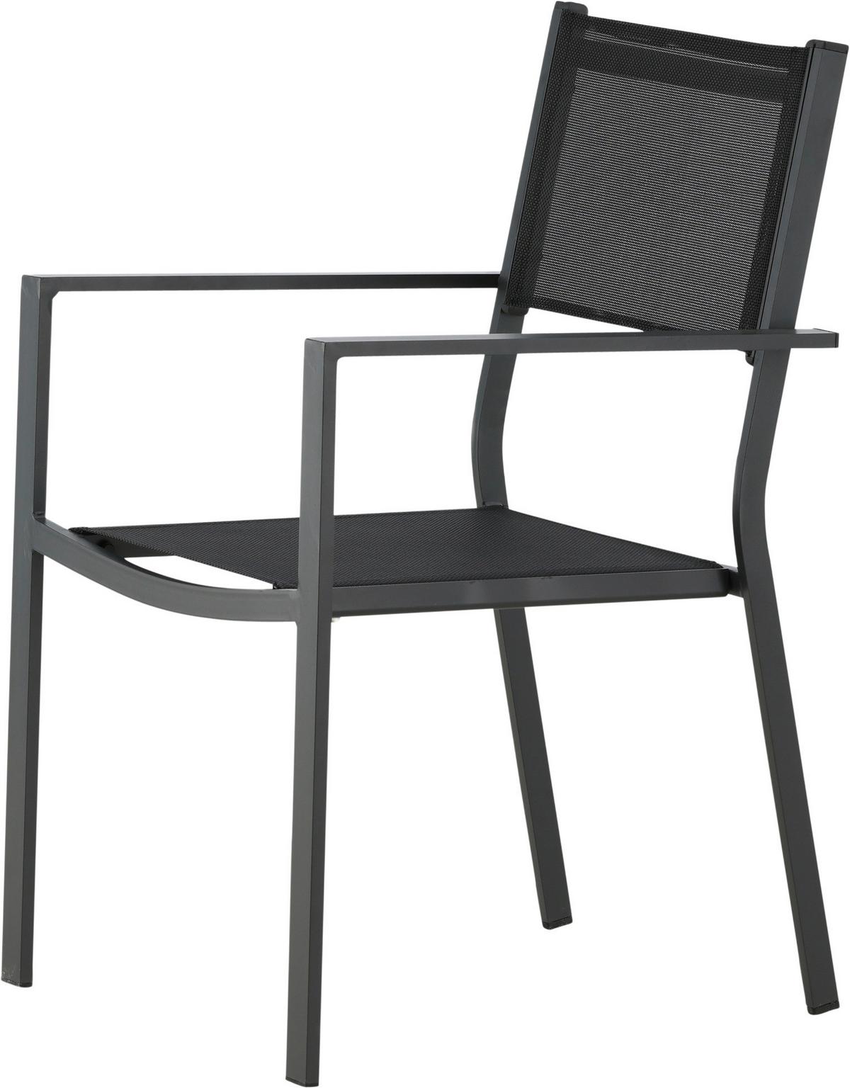 Stapelsessel Copacabana - Schwarz, KONVENTIONELL, Textil/Metall (56.5/88/61cm) - Gardenson