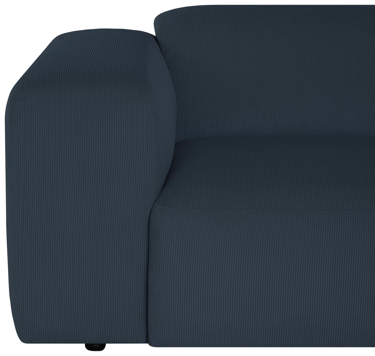 Ecksofa Hannah Blau 252x170 Cm - Blau/Schwarz, Design, Textil (252/170cm) - MID.YOU
