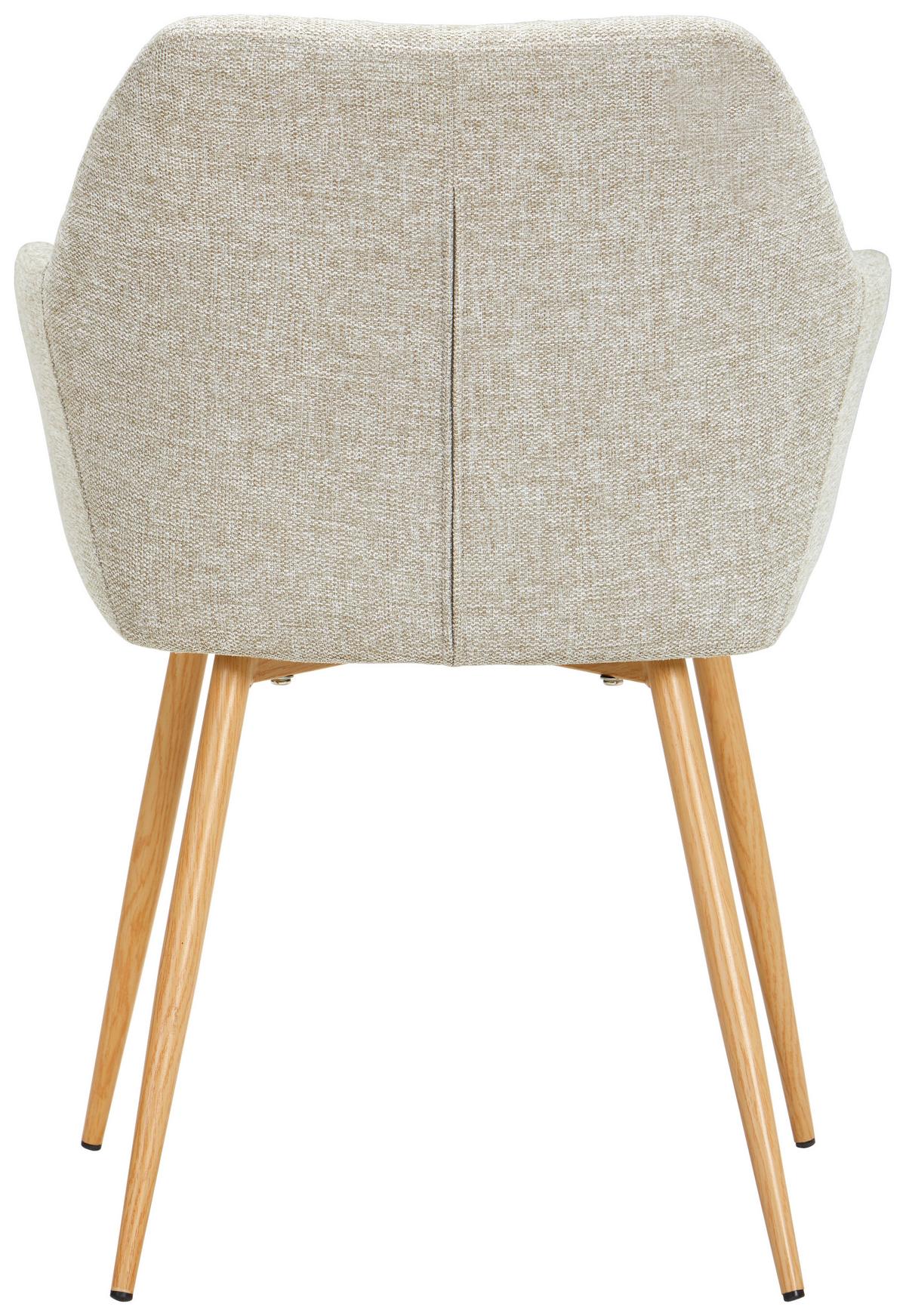 Armlehnstuhl Lara Eichenfarben/beige Gepolstert - Eichefarben/Beige, KONVENTIONELL, Holz/Textil (56,5/80/58cm) - Livetastic