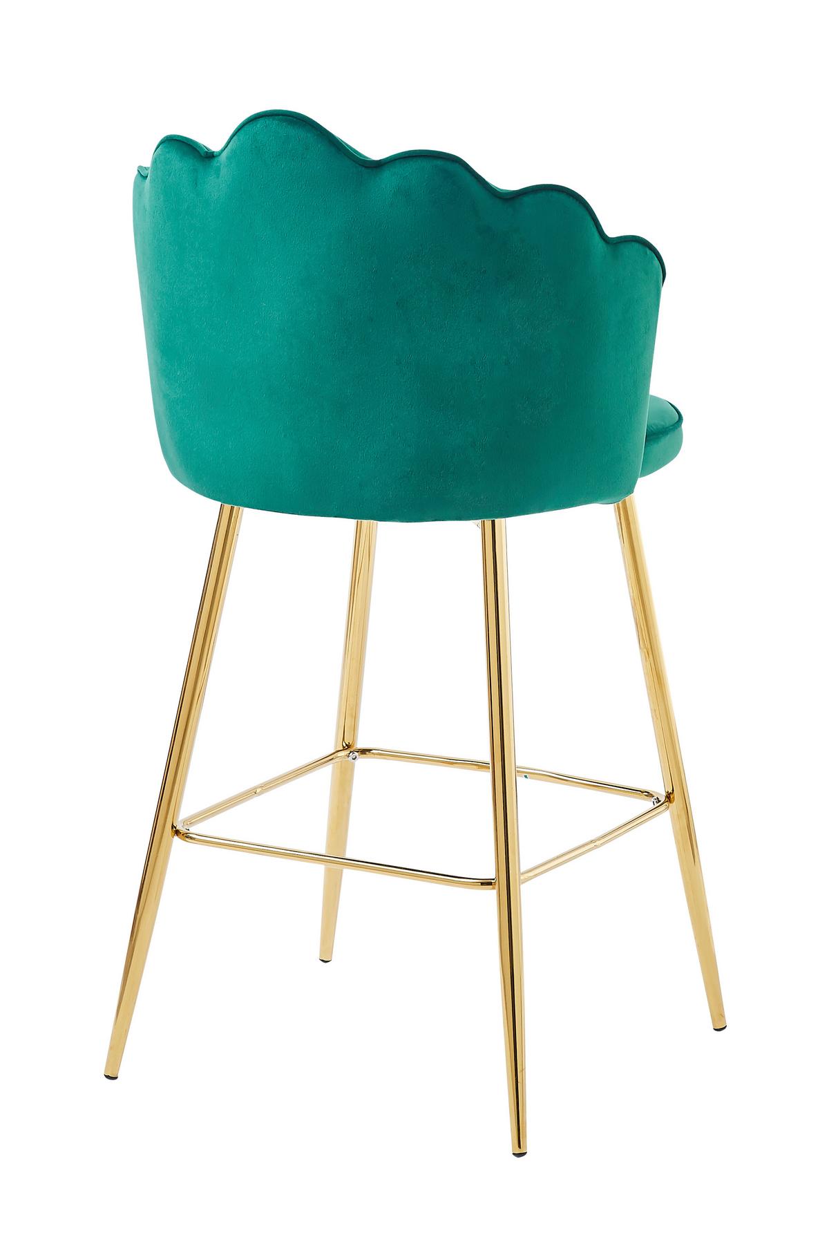 Barhocker-set Grün B: 52 Cm - Goldfarben/Grün, MODERN, Textil/Metall (52/100/54cm) - Livetastic