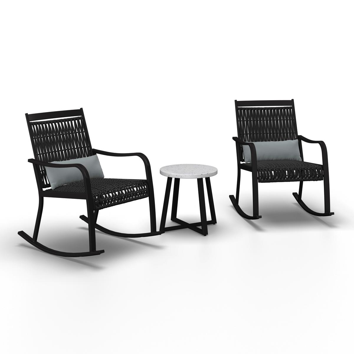 SADA NA BALKON MATHILDA - bílá/černá, Moderní, kov/textil - Bessagi Garden