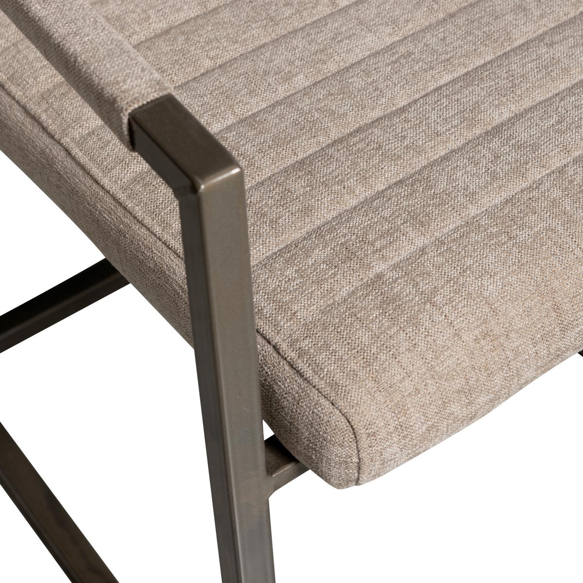 Armlehnstuhl-Set Bas Sandfarben B: 54cm - Sandfarben/Schwarz, MODERN, Textil/Metall (54/87/62cm) - Livetastic