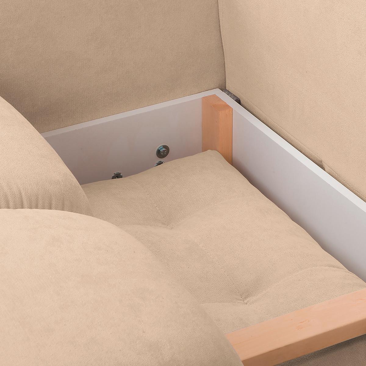 Ecksofa Azzuro Beige S: 256x175 cm - Beige/Silberfarben, Design, Textil (256/175cm) - Livetastic