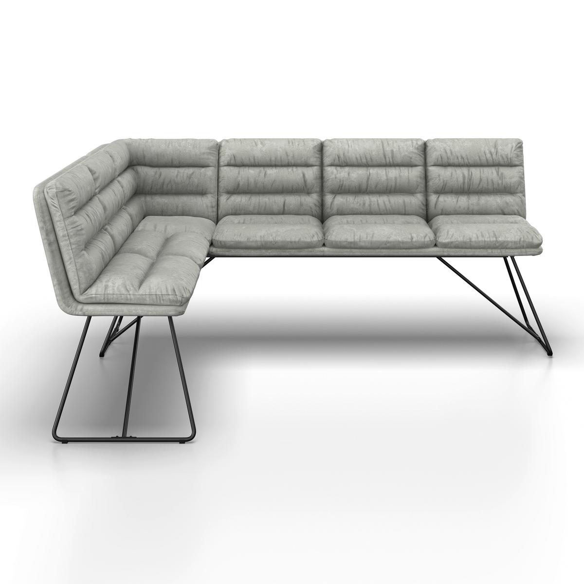 ROHOVÁ LAVICA KONA - čierna/svetlosivá, Modern, kov/drevo (135/180cm) - Bessagi Home