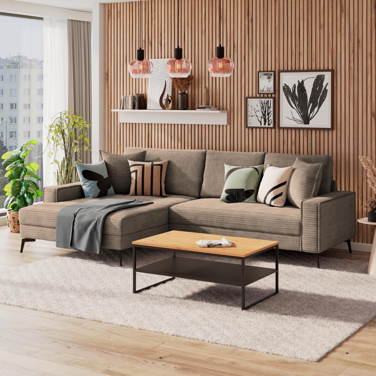 Ecksofa Zero Braun 173x286 cm - Schwarz/Braun, Trend, Textil (173/286cm)