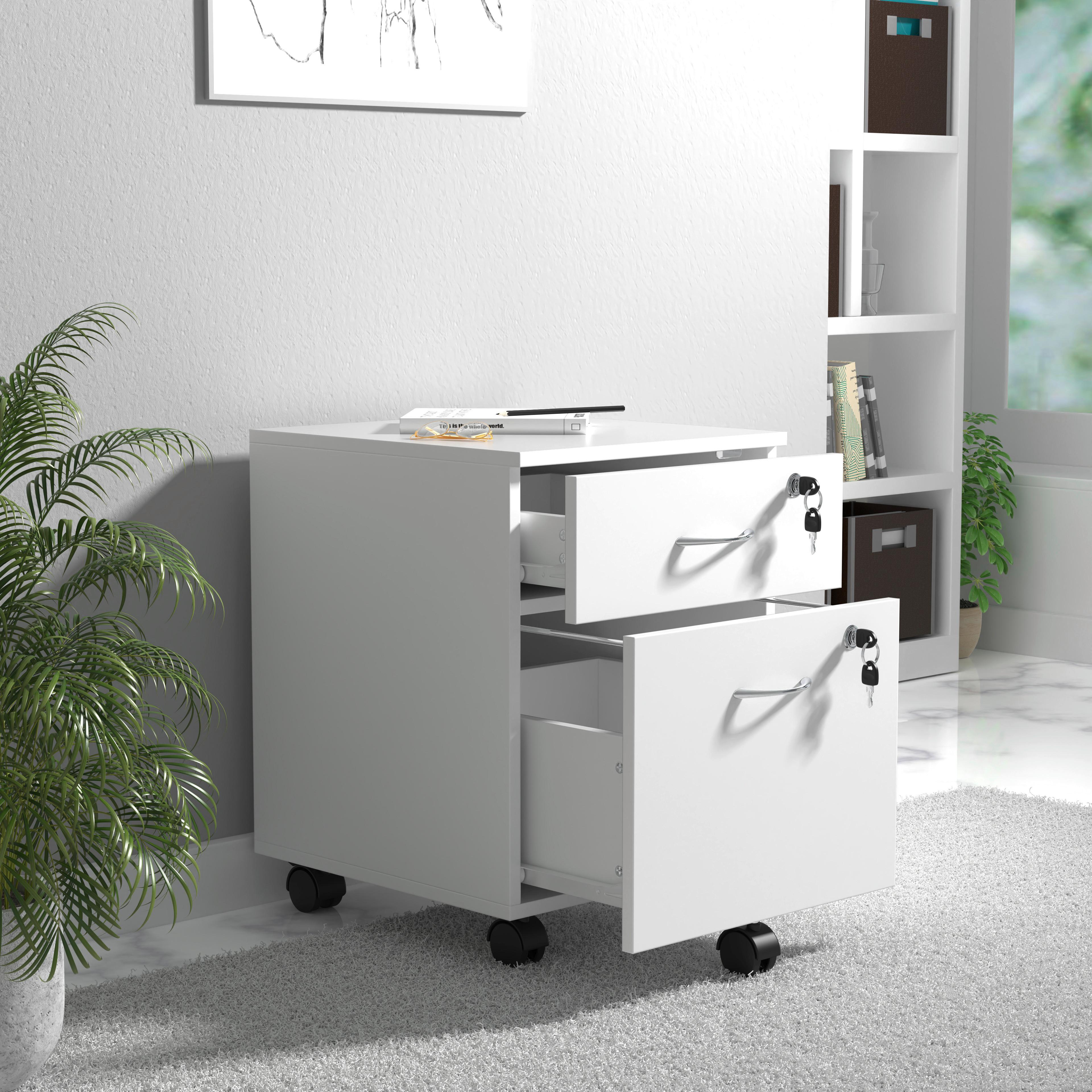 Rollcontainer Baula Weiß B: 40 cm - Weiß, Design, Holzwerkstoff/Kunststoff (40/54/44cm) - MID.YOU