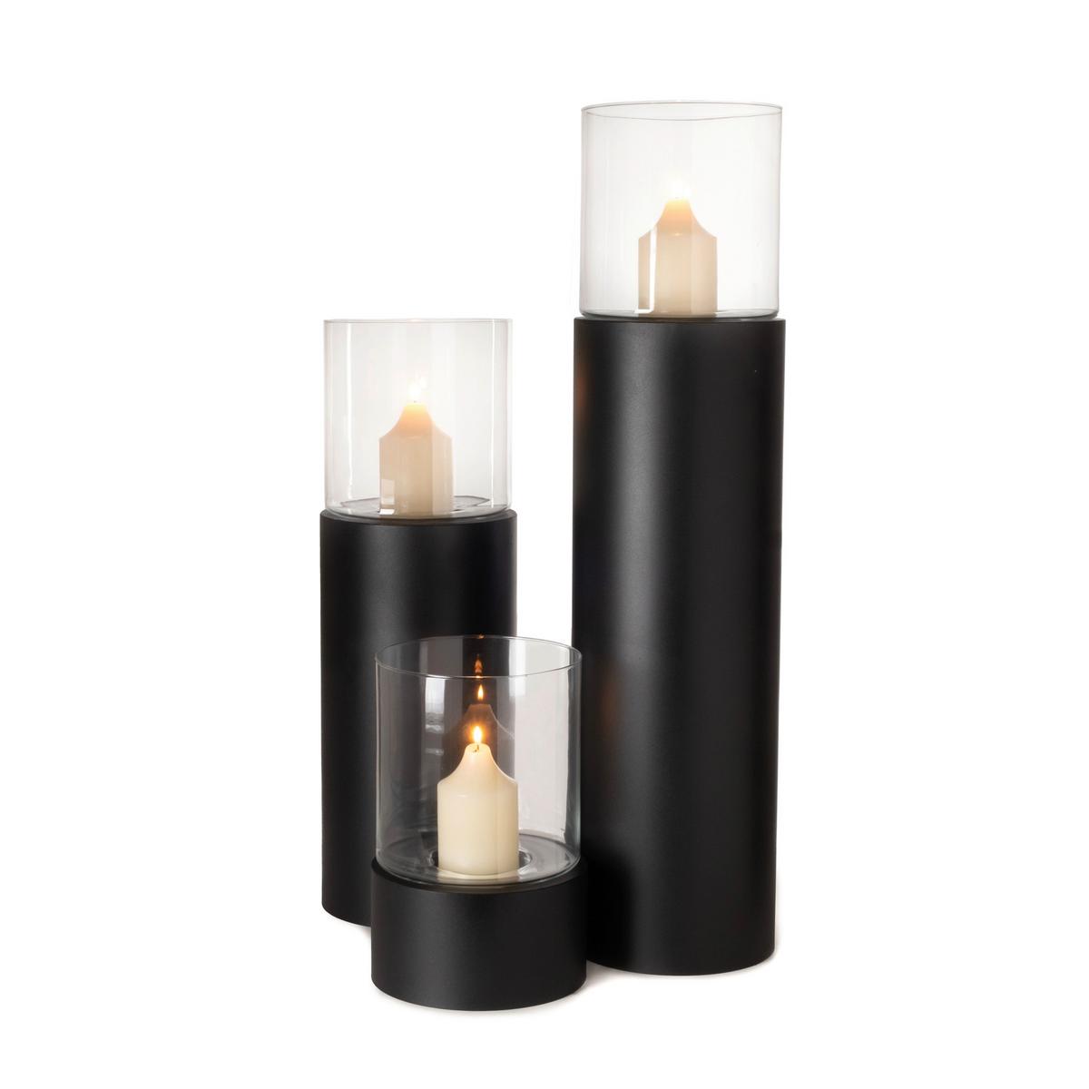 Windlicht Windlicht - Schwarz, Basics, Glas/Metall (19/30cm) - Luca Bessoni