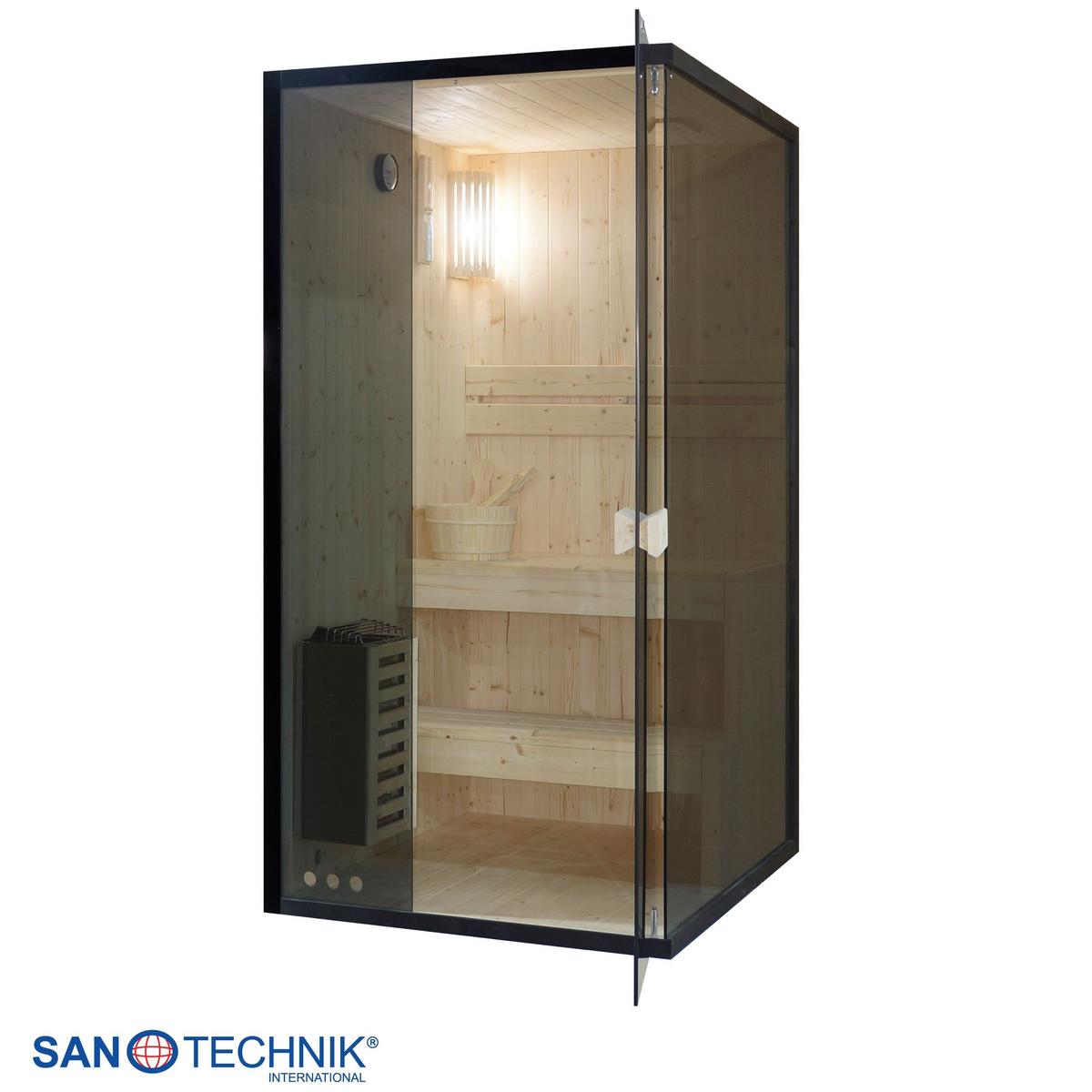 Sauna FX75100 geeignet für 1 Person - Fichtefarben, Basics, Glas/Holz (100/120/200cm) - Sanotechnik