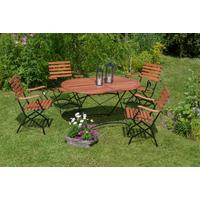 Gartensessel klappbar Schlossgarten Echtholz/Metall - Schwarz/Naturfarben, ROMANTIK / LANDHAUS, Holz/Metall (60/57/85cm) - Gardenson