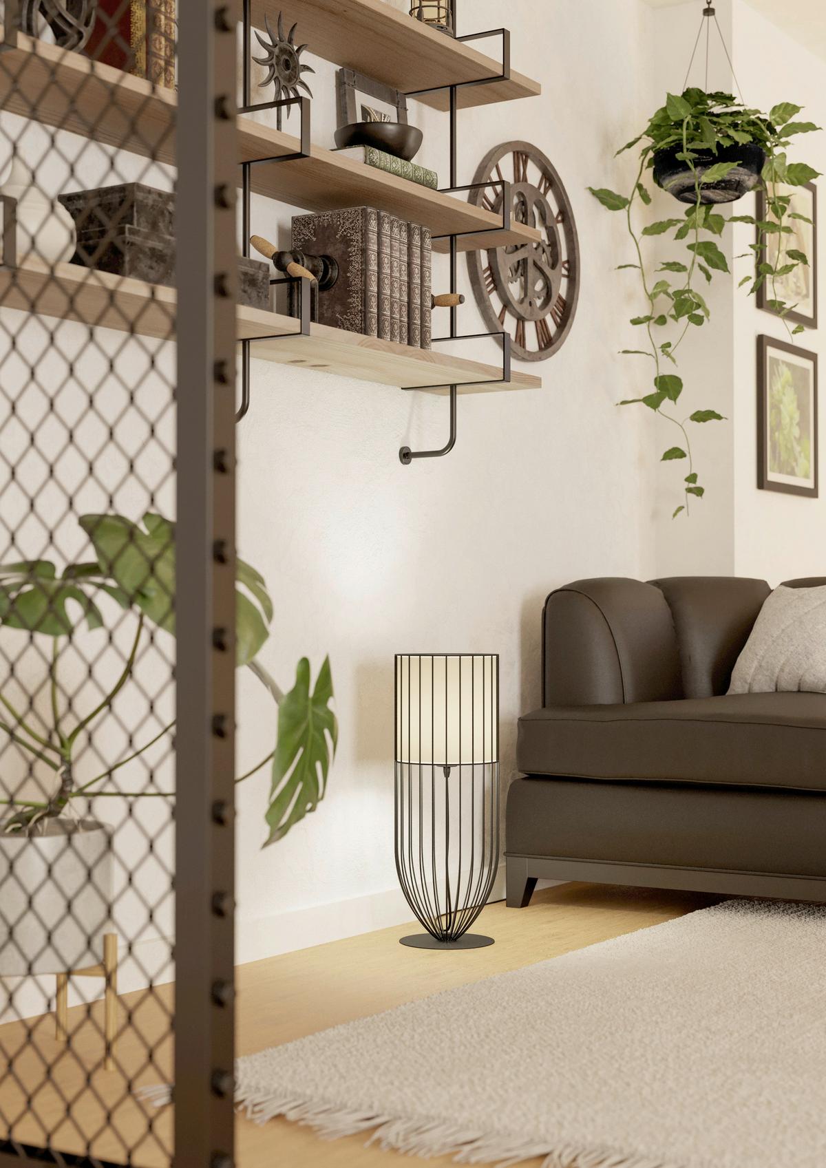 Tischleuchte 99101* Nosino - Schwarz/Weiß, Design, Textil/Metall (22/58cm) - Eglo