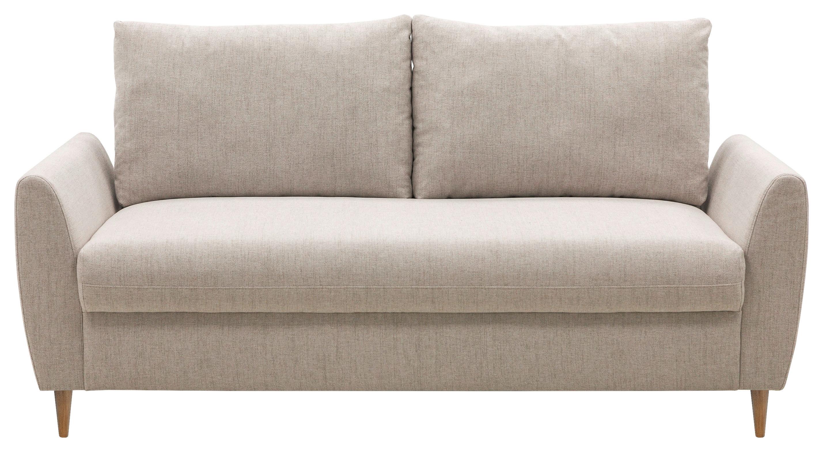 3-Sitzer Sofa beige, B: 180cm - Beige/Walnussfarben, KONVENTIONELL, Holz/Holzwerkstoff (180/92/78cm)