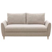 3-Sitzer Sofa beige, B: 180cm - Beige/Walnussfarben, KONVENTIONELL, Holz/Holzwerkstoff (180/92/78cm)