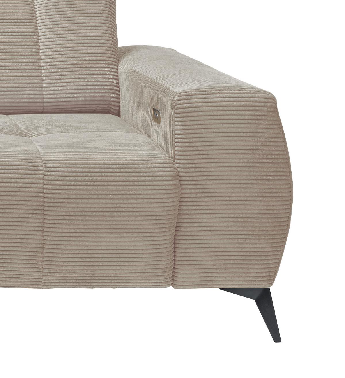 Ecksofa mit USB Anschluss Sano, Beige, S: 180x258 cm - Beige/Schwarz, MODERN, Textil (180/258cm) - Livetastic