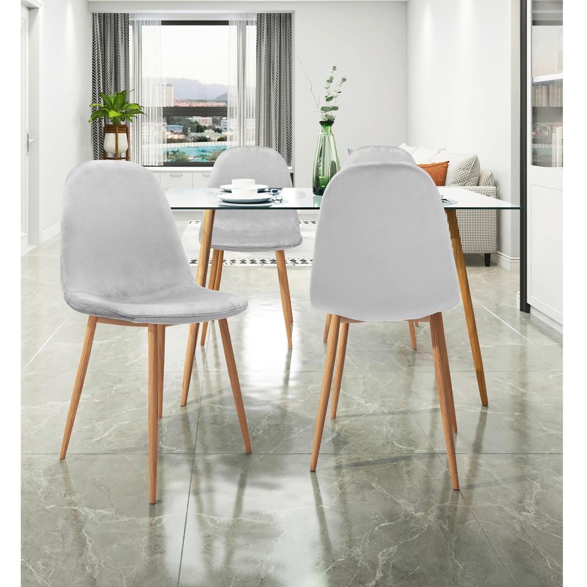 Stuhl-Set Monza Grau B: 44cm 4--Teilig - Schwarz/Grau, Design, Textil/Metall (44/87/51cm) - MID.YOU