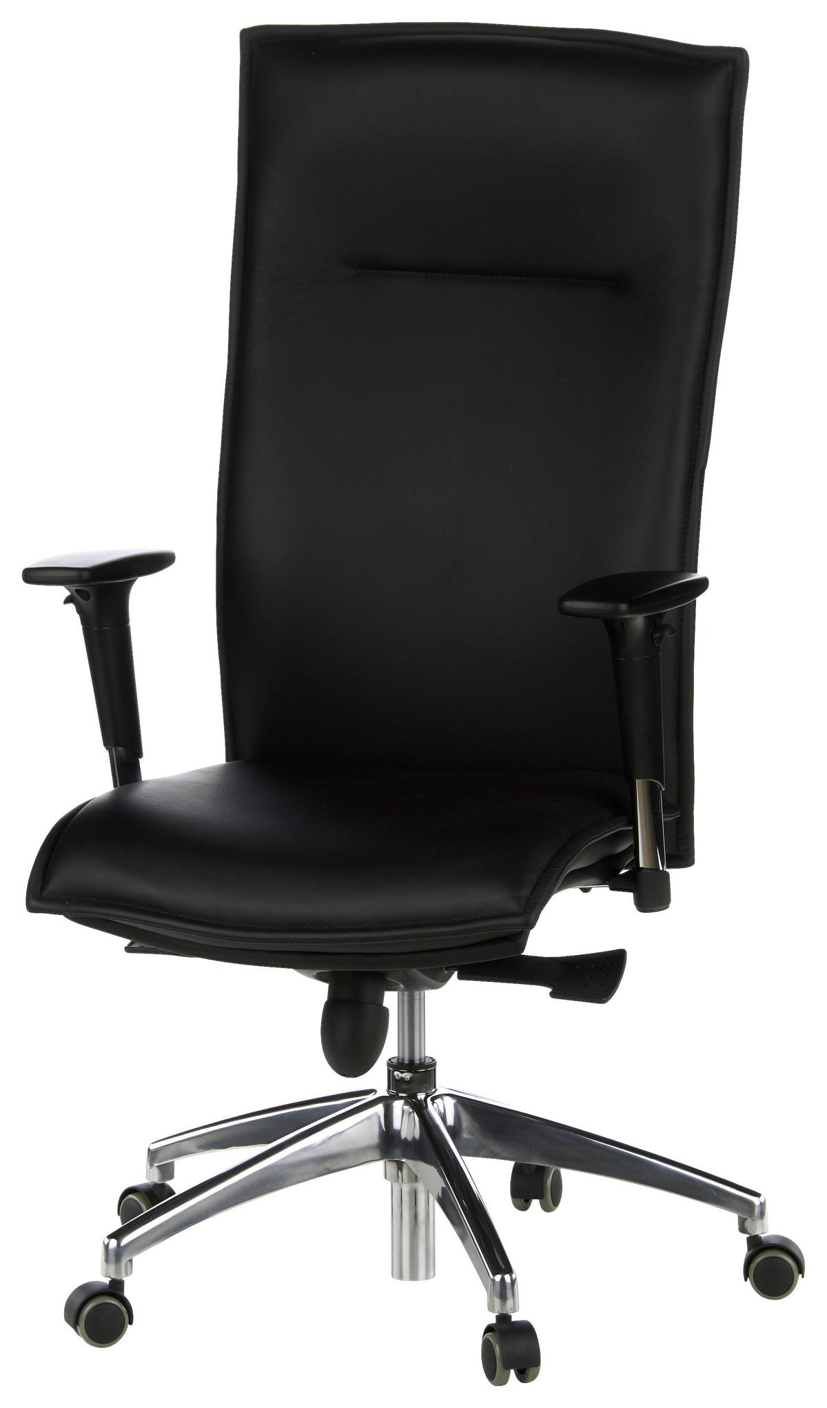 Drehstuhl Murano 20 Schwarz - Alufarben/Schwarz, MODERN, Leder/Kunststoff (59/133/52cm) - MID.YOU