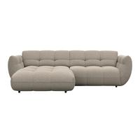 Ecksofa Panda Chenille beige, 178x280cm - Dunkelgrün/Beige, Trend, Textil (178/280cm)