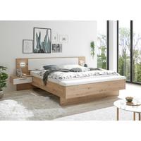 Bett Catania Weiß/eiche Artisan - Schwarz/Weiß, MODERN, Holzwerkstoff/Textil (180/200cm) - Livetastic