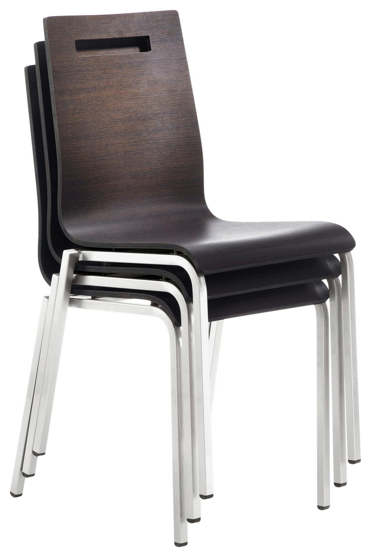 Besucherstuhl My Life Wenge teilmassiv - Wengefarben/Chromfarben, Basics, Holz/Metall (48/87/55cm) - MID.YOU