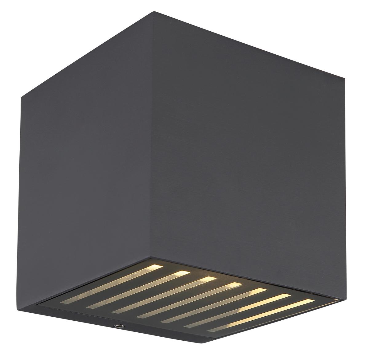 Außenwandleuchte 34156 - Klar/Anthrazit, Basics, Glas/Metall (10/10/10cm) - Globo