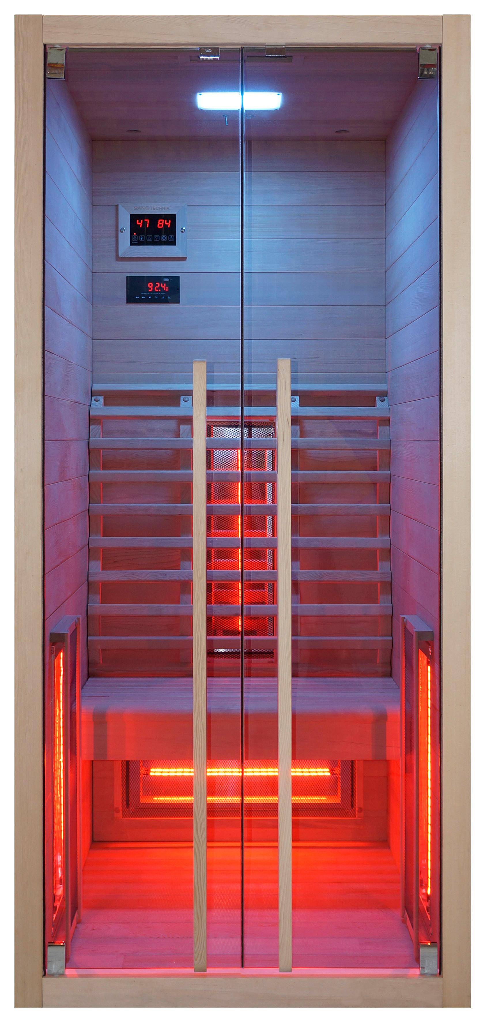 Infrarotkabine 1 Person 90,5x195x100 cm Ruby - Braun, Basics, Holz (90,5/195/100cm) - Sanotechnik