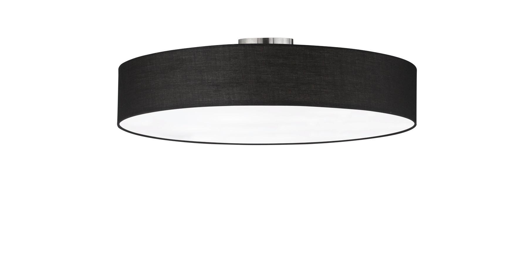Deckenleuchte 603900502 Hostel - Schwarz/Nickelfarben, Basics, Textil/Metall (65/17cm) - Trio Leuchten