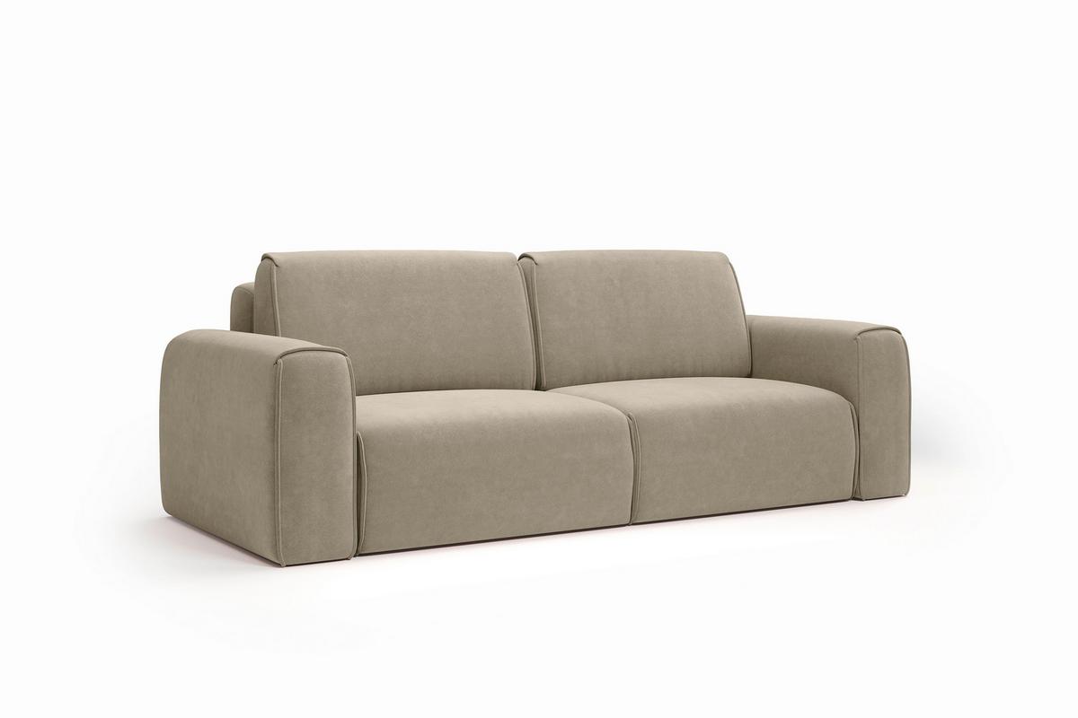 Schlafsofa Tuzzi Hellbraun B: 252cm - Hellbraun/Schwarz, Basics, Textil (252/94/105cm) - Livetastic
