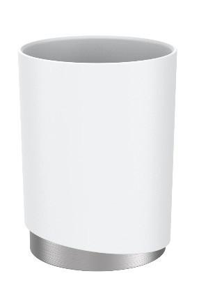 POHÁR NA ZUBNÉ KEFKY CHRIS - biela, Modern, kov/plast (8/11cm) - Premium Living