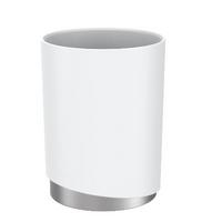 POHÁR NA ZUBNÉ KEFKY CHRIS - biela, Modern, kov/plast (8/11cm) - Premium Living
