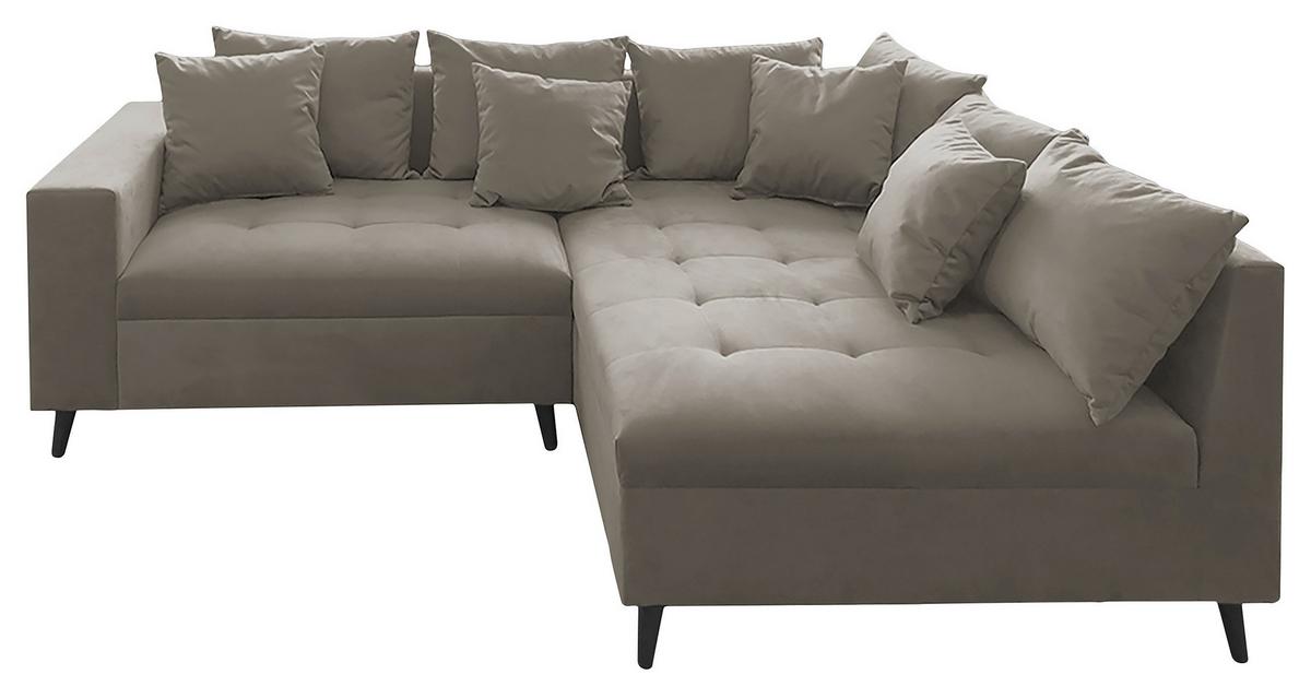 Ecksofa Pruno, Grau S: 247x174 Cm - Schwarz/Grau, Design, Textil (247/174cm) - MID.YOU