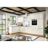 Eckküche Respekta Mit Geräten 370x170 Cm Weiß Hochglanz - Weiß Hochglanz/Eiche Artisan, LIFESTYLE, Holzwerkstoff (170/370cm) - Respekta
