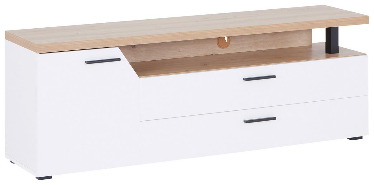 TV STOLÍK NICO - čierna/biela, Modern, kompozitné drevo/plast (160/58,4/40cm)