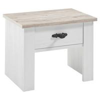 Nachttisch Florenz Pinie Weiß Dekor, B: 58cm - Hellbraun/Pinienfarben, Design, Holzwerkstoff (58/45/40cm) - MID.YOU