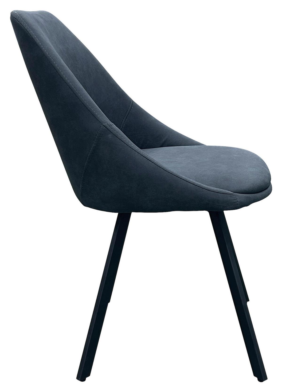 Esszimmerstuhl Jasper Anthrazit, Schwarz 2er Set - Anthrazit/Schwarz, Design, Textil/Metall (55/83/59cm) - MID.YOU
